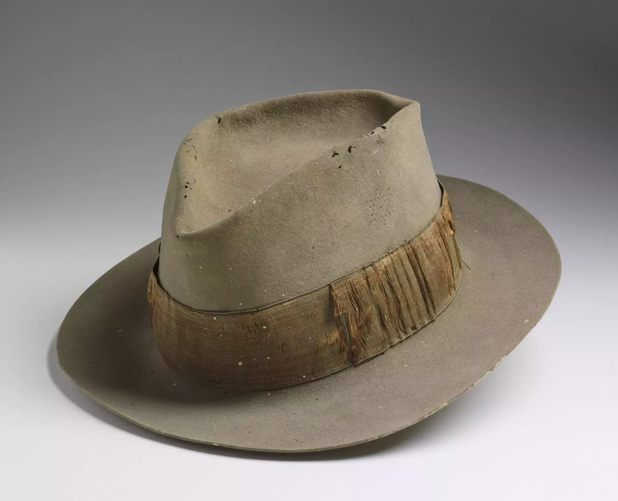 Chifley's brown Akubra hat with a weathered brown band. 